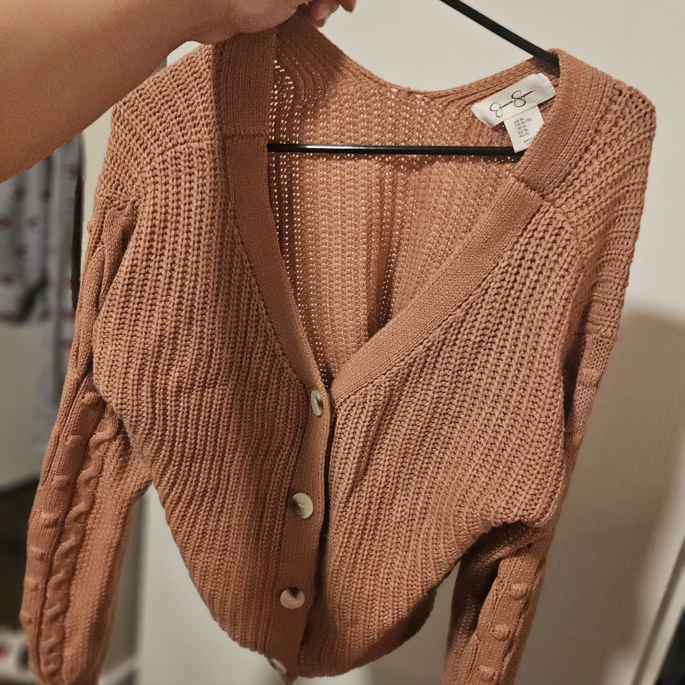 Jessica Simpson Women's Cable Knit Cardigan - Rose